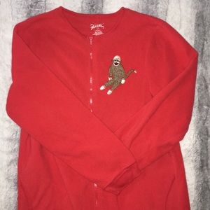 Sock monkey footie pajamas